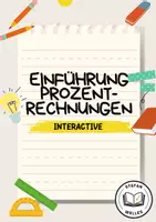 Vorschau - Arbeitsblätter - Einführung in Prozentrechnugen - INTERACTIVE - - Deckblatt