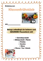 Vorschau - Anderer Materialtyp - Plakat: Klassenfrühstück Einladung - Deckblatt