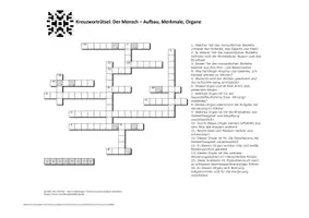 Vorschau - Quiz - Kreuzworträtsel: Der menschliche Körper (mit Lösung) - Deckblatt