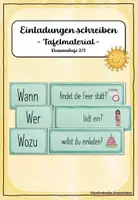 Vorschau - Präsentationen/Tafelbilder - Einladungen schreiben - Tafelmaterial / Merkmale - Deckblatt