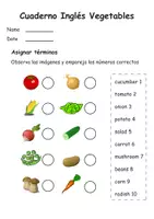 Vista previa - Unidades / Secuencias / Situaciones de Aprendizaje - Cuaderno Inglés Vegetables - página 1