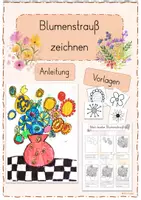Vorschau - Arbeitsblätter - Blumenstrauß zeichnen - Deckblatt