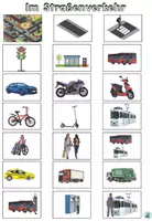 Vorschau - Arbeitsblätter - Symbole zum Einkleben ins Vokabelheft "Im Straßenverkehr" DaZ / DaF / Deutsch - Seite 1
