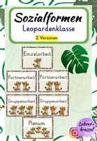 Vorschau - Präsentationen/Tafelbilder - Sozialformen | Leopardenklasse | Transparenzkarten | Klassenraum - Deckblatt