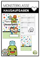 Vorschau - Arbeitsblätter - Hausaufgabenheft - Hausaufgaben - Monsterklasse - Monster - Deckblatt