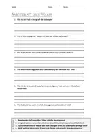 Vorschau - Arbeitsblätter - AB mit Fragen zum Thema "Volk" + Lösungsblatt - Deckblatt