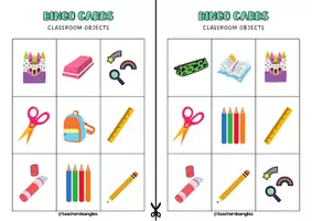 Vista previa - Juegos / Gamificación - CLASSROOM OBJECTS BINGO CARDS - página 2