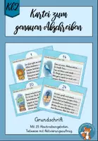 Vorschau - Aufgabenkarten - Abschreibkartei Genau abschreiben Grundschrift - Deckblatt