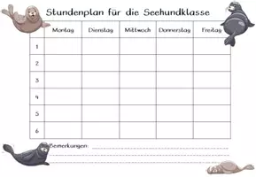 Vorschau - Poster - editierbarer Stundenplan Seehundklasse #Klassentier - Seite 3