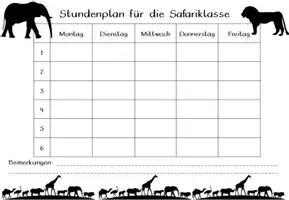 Vorschau - Poster - editierbarer Stundenplan Safariklasse dunkel #Klassentier - Seite 3