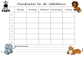 Vorschau - Poster - editierbarer Stundenplan Safariklasse hell #Klassentier - Seite 3