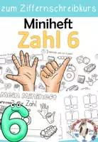 Vorschau - Arbeitsblätter - Miniheft - Zahl / ZIffer 6 für den Ziffernschreibkurs - Deckblatt