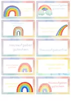 Vorschau - Mal- und Bastelvorlagen - Gutschein Regenbogenklasse Gutscheine Belohnung - Seite 1