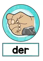 Vorschau - Poster - Artikelsymbole der die das – Bildkarten & Poster für DaZ / Deutsch (Grundschule) | Artikel lernen mit Farben & Handzeichen - Seite 1