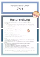 Vorschau - Stationenlernen - Zeit: verschiedene Uhren - Erinnere-dich-Spiel - Seite 1