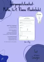 Vorschau - Test - Jahrgangsstufentest: Mathe 6./7. Klasse (Realschule) inkl. Lösungen & Feedbackbogen - Deckblatt