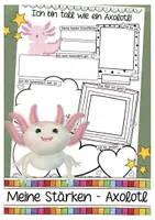 Vorschau - Arbeitsblätter - Axolotlklasse meine Stärken Klassentier Axolotl - Deckblatt