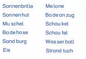 Vorschau - Mal- und Bastelvorlagen - Lesetraining: Silbenpuzzle - Ein Tag am Meer - Seite 3