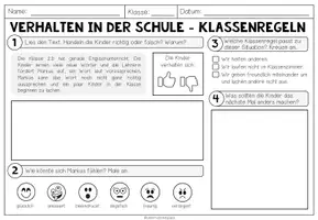 Vorschau - Arbeitsblätter - VERHALTEN IN DER SCHULE - Situationen bewerten (Arbeitsblätter) - Seite 1