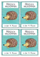 Vorschau - Anderer Materialtyp - Igel - Willkommen in der 4. Klasse - Begrüßungskärtchen nach den Sommerferien - Seite 2