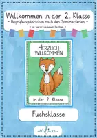 Vorschau - Anderer Materialtyp - Fuchs - Willkommen in der 2. Klasse - Begrüßungskärtchen nach den Sommerferien - Deckblatt