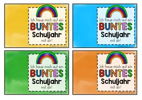 Vorschau - Anderer Materialtyp - Grusskärtchen für den Schuljahresbeginn - buntes Schuljahr - Seite 2