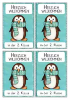 Vorschau - Anderer Materialtyp - Pinguin - Willkommen in der 2. Klasse - Begrüßungskärtchen nach den Sommerferien - Seite 2