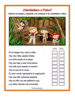 Vista previa - Hojas de trabajo - Verdadero o Falso - Actividades comprensión lectora - página 1