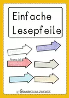 Vorschau - Mal- und Bastelvorlagen - Einfache Lesepfeile zum Lesenlernen - Deckblatt