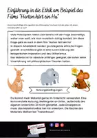 Vorschau - Arbeitsblätter - "Horton hört ein Hu" als Einstieg in die Ethik - Deckblatt
