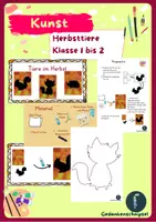 Vorschau - Mal- und Bastelvorlagen - Herbsttiere_Kunstprojekt_Klasse 1-2, Herbst - Deckblatt