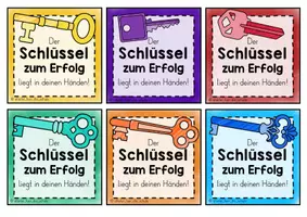 Vorschau - Anderer Materialtyp - Grußkärtchen zum Schuljahresbeginn | Schlüssel zum Erfolg – Willkommensgruß für die Grundschule - Seite 1