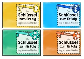 Vorschau - Anderer Materialtyp - Grußkärtchen zum Schuljahresbeginn | Schlüssel zum Erfolg – Willkommensgruß für die Grundschule - Seite 2