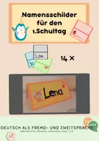 Vorschau - Anderer Materialtyp - Namensschilder für den Schulstart - Willkommen in der Schule - Deckblatt