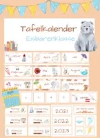 Vorschau - Mal- und Bastelvorlagen - Kalender- Tafelkalender + Wetteranzeige für die Eisbärenklasse - Deckblatt