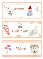 Vorschau - Mal- und Bastelvorlagen - Kalender- Tafelkalender + Wetteranzeige für die Eisbärenklasse - Seite 1