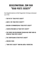 Vorschau - Arbeitsblätter - “Dead Poets Society” - Begleitmaterial zum Film - Seite 1