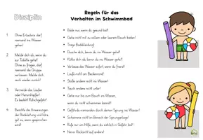 Vorschau - Arbeitsblätter - Folder Baderegeln - Schwimmen - Schwimmregeln - Baderegeln Regeln für den Schwimmunterricht - Seite 2