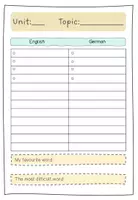 Vorschau - Arbeitsblätter - Vokabel-Liste zum Ende einer Einheit - Englisch - Seite 2