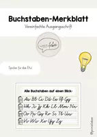 Vorschau - Poster - Buchstaben-Merkblatt (Vereinfachte Ausgangsschrift) - Deckblatt