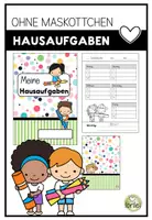 Vorschau - Arbeitsblätter - Hausaufgabenheft - Hausaufgaben - ohne Maskottchen - Klassentier - Deckblatt