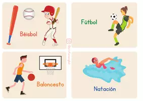 anteprima - Flashcard - Flashcard degli sport in spagnolo! - Pagina 1
