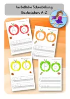 Vorschau - Arbeitsblätter - herbstliches Buchstaben schreiben A-Z - Deckblatt