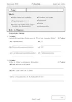 Vorschau - Test - Probearbeit Mathematik Kl. 5 Zahlen und Größen - Deckblatt