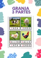 Vista previa - Tarjetas / Manipulativos - Tarjetas 3 partes Granja - Portada