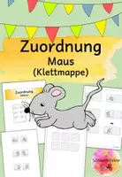 Vorschau - Mal- und Bastelvorlagen - Klettmappe, Maus, TEACCH, kostenlos - Deckblatt