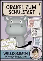 Vorschau - Bildkarten - Willkommensgruß - Orakel zum neuen Schuljahr - Schulstart - Suchsel - Klasse 2,3,4 - Deckblatt