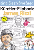 Vorschau - Arbeitsblätter - James Rizzi - Künstler - Flipbook einen Steckbrief erstellen & Kunstbetrachtung - Deckblatt