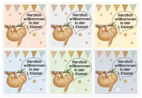Vorschau - Bildkarten - Faultierklasse Willkommenskärtchen - Seite 2