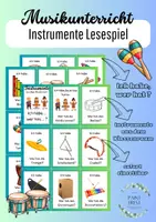 Vorschau - Spiele - Musikstunde: Lesespiel - Instrumente im Klassenraum - Deckblatt